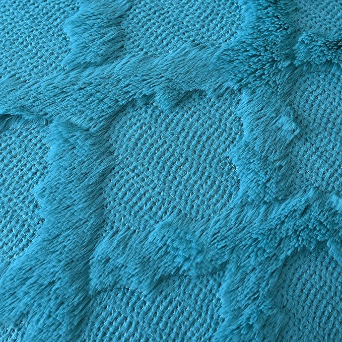 Set of 2 Soft Moroccan Throw Pillow Covers 12x20 Inch Plush Boho Decorative Pillow Cover Accent Cushion Case for Couch Sofa Bed, Teal