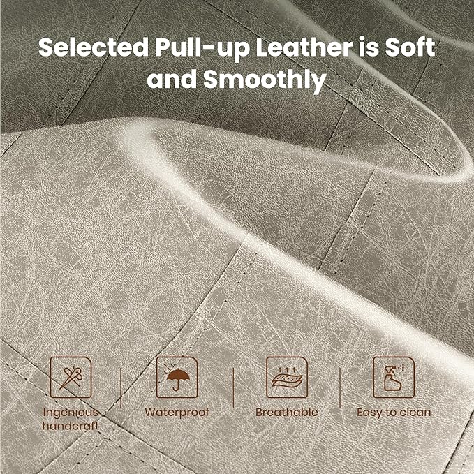 PHI VILLA Bar Stools Set of 4 - Solid Wood Legs Counter Height Barstools with Upholstered Saddle Seat, 24 inch Kitchen Counter Island Stools