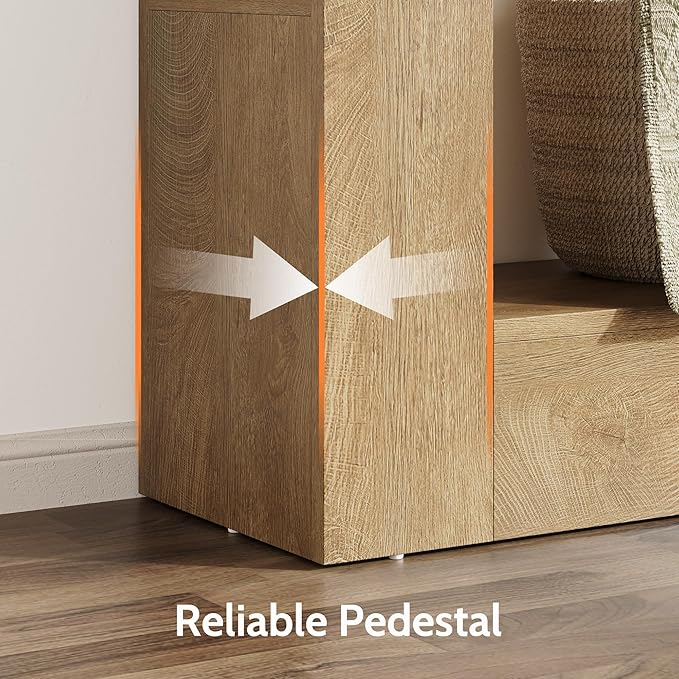 Farmhouse Console Table with Drawer, 47'' Wood Entryway Table with Storage Shelves, Narrow Sofa Table Behind Couch for Living Room, Hallway, Foyer (Natural)