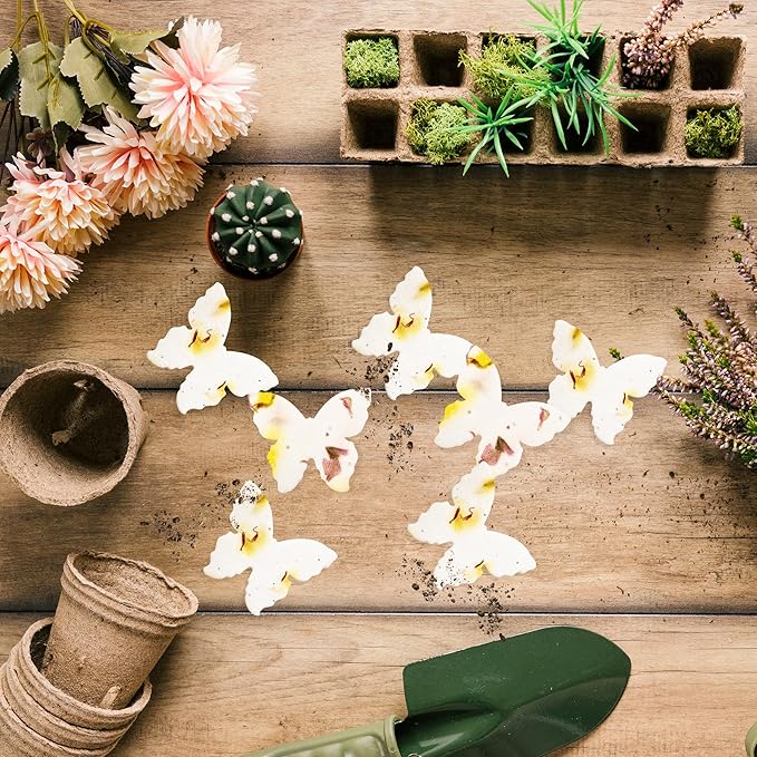 50 pcs Large Seed Paper – Yellow Plantable Wildflower Butterflies for Bridal Shower, Wedding Gift, Birthday, Mother's Day & Other Milestone Celebrations