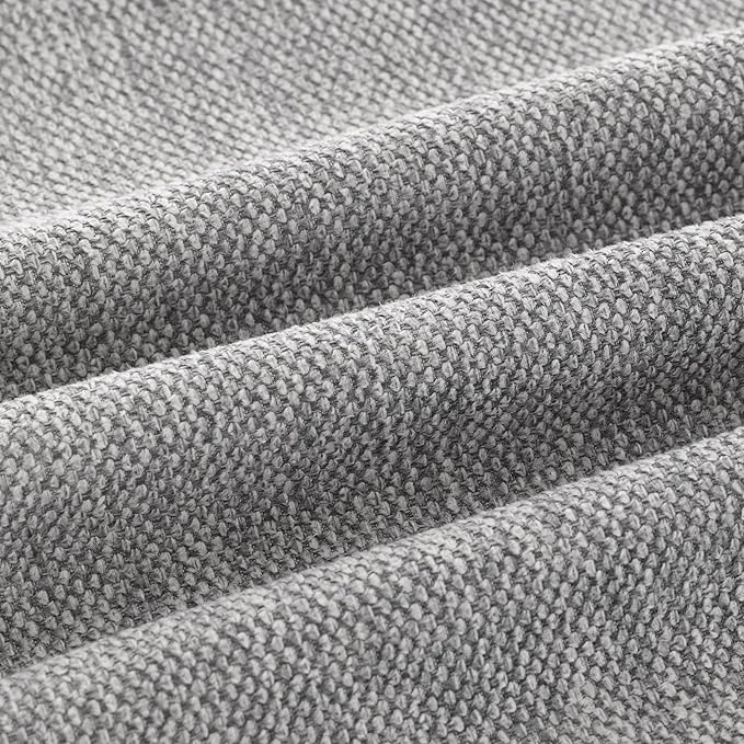 Zesthouse Swivel Bar Stools Set of 2, Modern Counter Height Barstools with Backs, 26'' Upholstered Linen Fabric High Chairs for Island Kitchen, Counter Height Chairs with Metal Legs, Grey