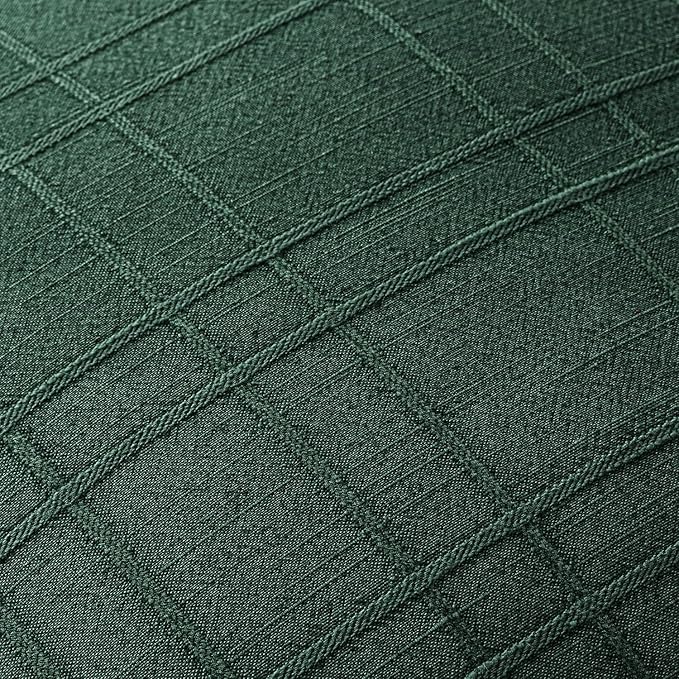 MIULEE Christmas Decorative Linen Check Throw Pillow Covers Neutral Farmhouse Vintage Pillow Covers 18x18 Set of 2 Boho Modern Home Decor for Sofa Couch Bedroom Cushion Dark Green