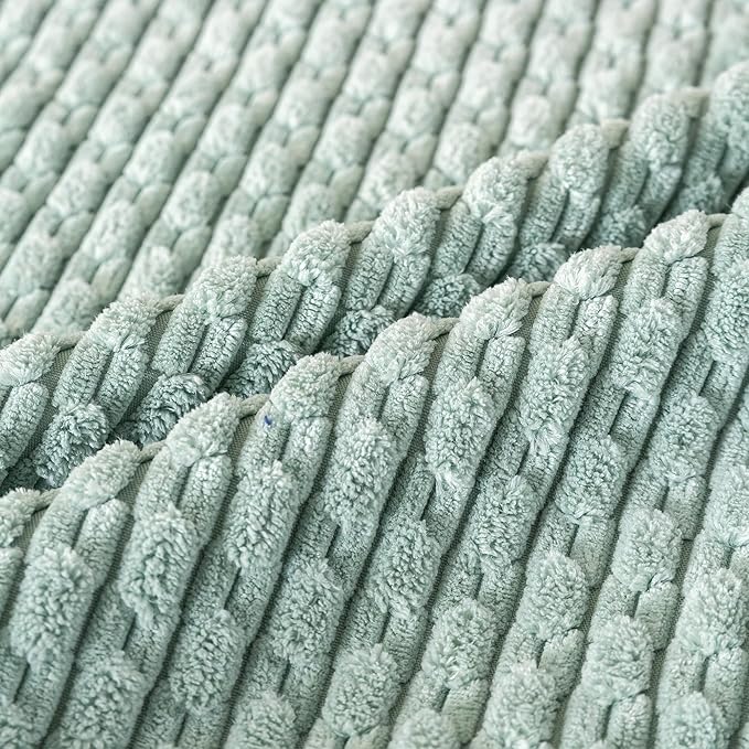 Set of 4 Aqua Decorative Throw Pillow Covers 26x26 Inch Corduroy Pillow Covers for Bed Couch Sofa Living Room Soft Square Cushion Cases