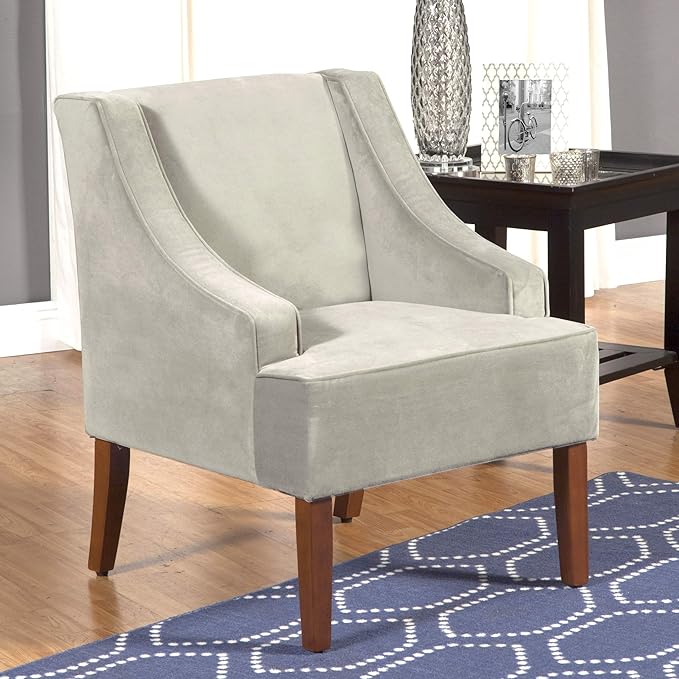 HomePop Swoop Arm Accent Chair, Velvet Grey