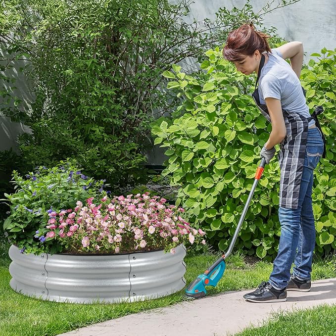 Aoodor 9" Tall 30" Metal Raised Garden Bed, Outdoor Planter Box and Raised Garden Kit for Vegetables, Flowers, Arugula and Herbs, Silver