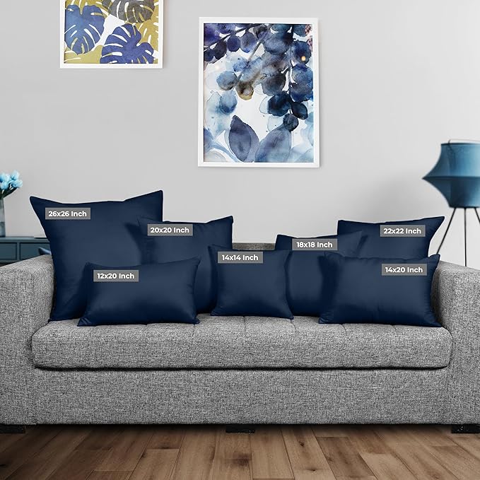 Utopia Bedding Throw Pillows Insert (Pack of 2, Navy) - 26 x 26 Inches Bed and Couch Pillows - Indoor Decorative Pillow