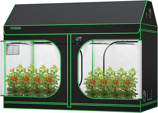 VIVOSUN R846 4x8 Grow Tent, 96"x48"x72" Roof Cube Tent with Observation Window and Floor Tray for Hydroponics Indoor Plant for VS4000/VSF4300