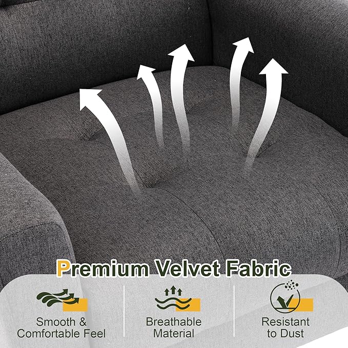 NicBex Accent Chair Set of 2, Modern Chair for Living Room Upholstered Foam Filled Living Room Chairs with Metal Legs Linen Cozy Lounge Armchair for Living Room Bedroom,Dark Grey