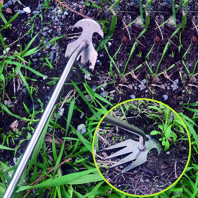 Weed Puller Tool, 3 Pack Stainless Steel Manual Hand Weeder Tool, Patio Crack Weeder, Moss Remover, Crevice Weeding Digger Tools, Uprooting Weeding Tools for Planting and Gardening