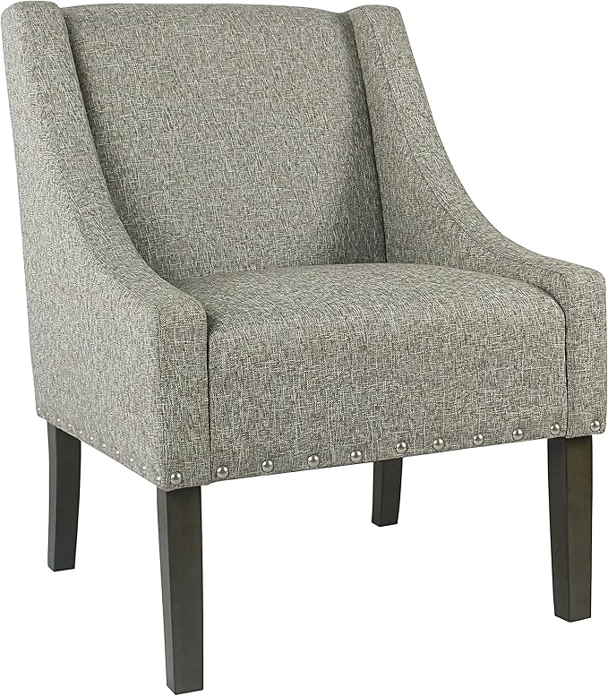 Homepop Home Decor | Upholstered Classic Swoop Arm Accent Chair | Accent Chairs for Living Room & Bedroom | Decorative Home Furniture, Sterling Grey