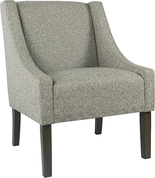 Homepop Home Decor | Upholstered Classic Swoop Arm Accent Chair | Accent Chairs for Living Room & Bedroom | Decorative Home Furniture, Sterling Grey
