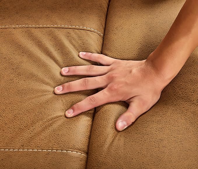 Oversized Recliner Chair, Multifunction Power Recliner Chair, 240° Swivel Single Electric Reclining with USB Port for Living Room,Apartment, Bedroom, Yellow Brown