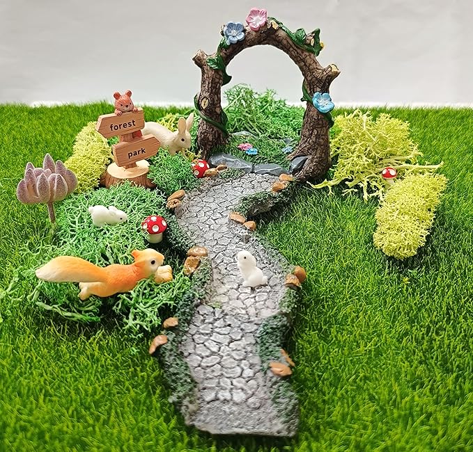 Fairy Garden Accessories, 27 Pcs, Fairy Garden Kit, Fairy Garden Walkway Path, Miniature Garden Figurines, Micro Landscape Ornaments for DIY Craft
