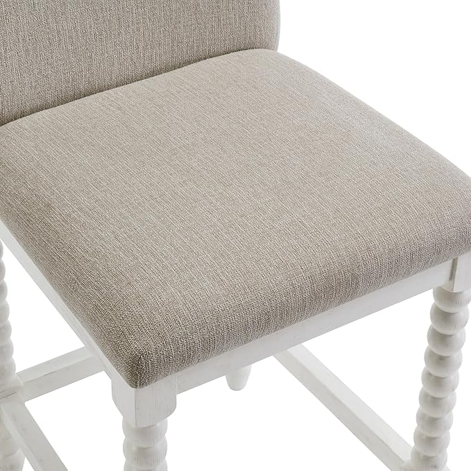 DUHOME Spindle Counter Stools Set of 3 with Padded Spring Seat,Wooden Bar Stools Farmhouse 26 Inch Counter Height Stools Chairs with Spindle Back for Kitchen Island