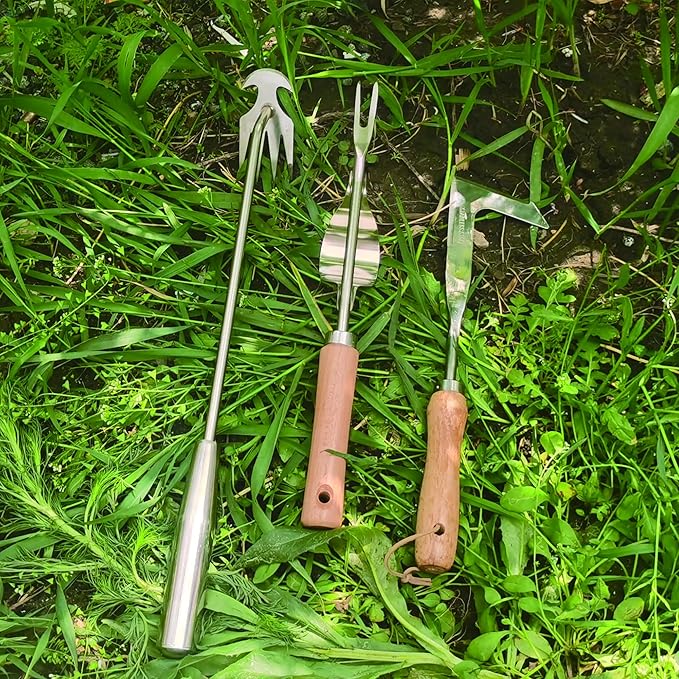 Weed Puller Tool, 3 Pack Stainless Steel Hand Weeder Tool, Multi-Purpose Weed Remover Tool Weeding Tools for Gardening