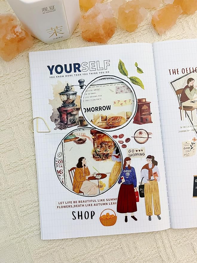 WT Pre-Cut Planner’s Day PET Tape Set, 2 Rolls, Original Designs, Waterproof Decorative Masking Tape for Journals, Planners, Scrapbooking, DIY Paper Projects