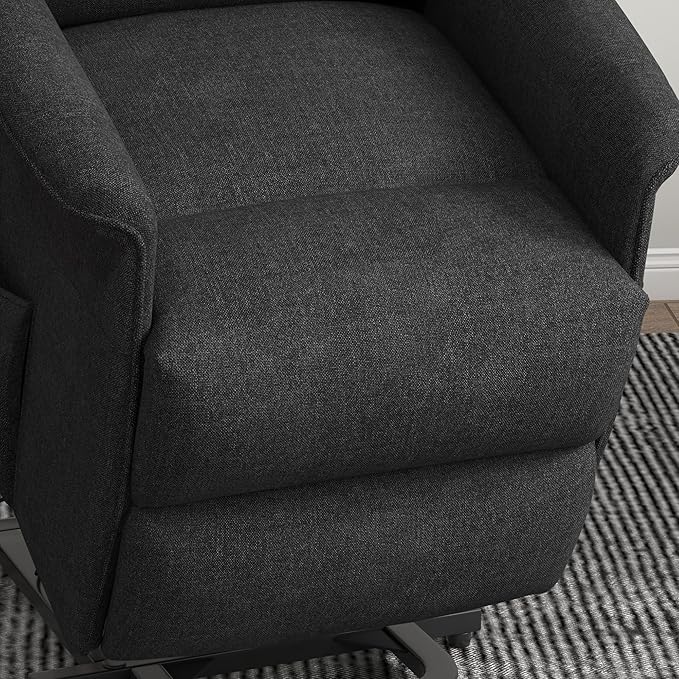 HOMCOM Power Lift Recliner Chair for Elderly, Easy Assembly, Fabric Lift Chair for Adults, Recliner Sofa with Remote Control, Side Pockets for Living Room, Black