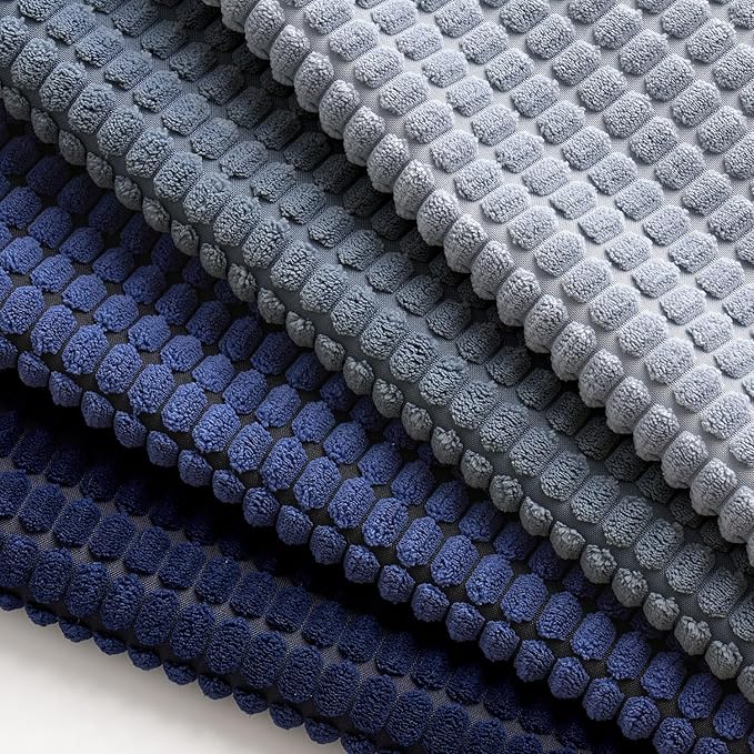 MIULEE Blue Decorative Pillow Covers 20x20 Inch Set of 4 Boho Western Farmhouse Home Decor Couch Throw Pillows Summer Coastal Corduroy Couch Pillowcases Industrial for Sofa Living Room Bed