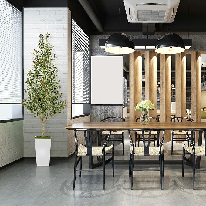 Artificial Olive Tree 6ft with Aesthetic Design Large Tall Fake Plant Faux Silk Floor Plants for Home Living Room Bedroom Office Patio Decor Indoor