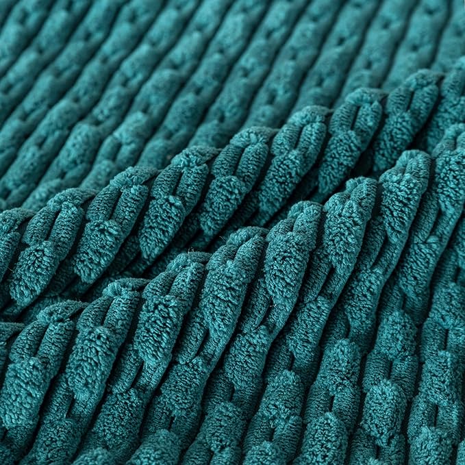 Set of 4 Teal Decorative Throw Pillow Covers 12x20 Inch Corduroy Pillow Covers for Bed Couch Sofa Living Room Soft Cushion Cases