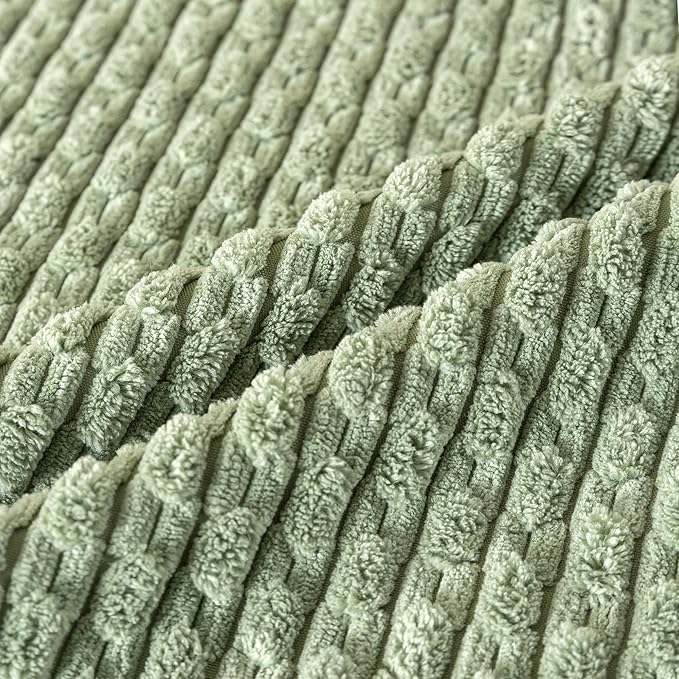 Set of 4 Sage Green Decorative Throw Pillow Covers 26x26 Inch Corduroy Pillow Covers for Bed Couch Sofa Living Room Soft Square Cushion Cases