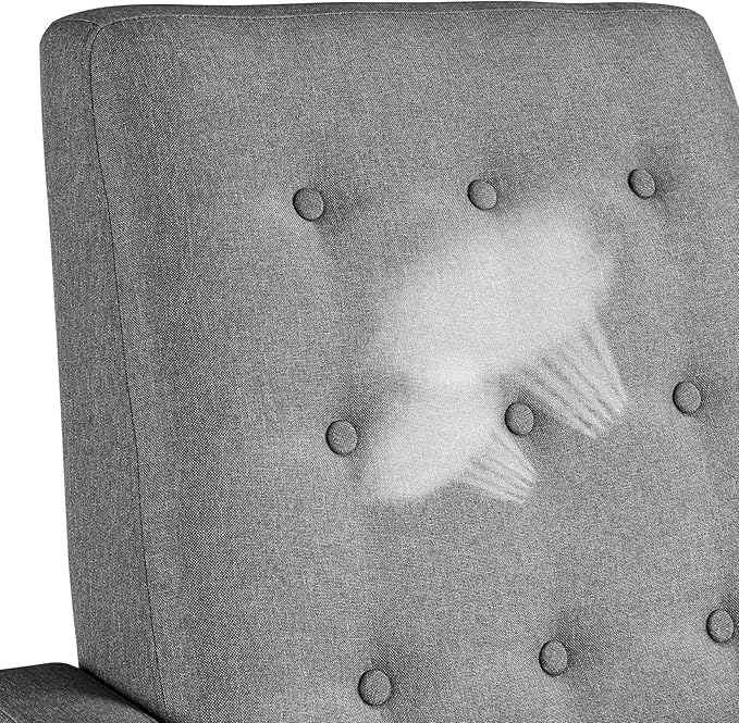 Yaheetech Fabric Recliner Chair Mid-Century Modern Recliner Adjustable Single Recliner Sofa with Thicker Seat Cushion Tufted Upholstered Sofa with Pocket Spring for Living Room Bedroom Gray