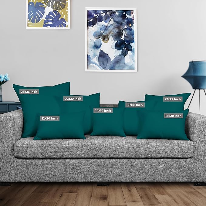 Utopia Bedding Throw Pillows Insert (Pack of 2, Dark Teal) - 18 x 18 Inches Bed and Couch Pillows - Indoor Decorative Pillow