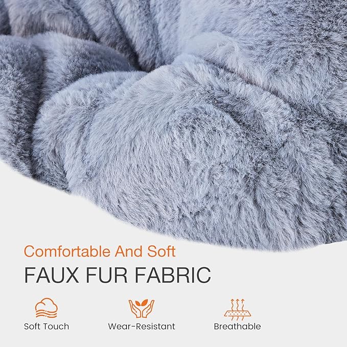 NEWBULIG Comfy Chair for Adults, Soft Faux Fur Foldable Lounge for Bedroom Living Room Dorm Rooms Flexible Reading Chair for Teens, Large Size, Square Shape