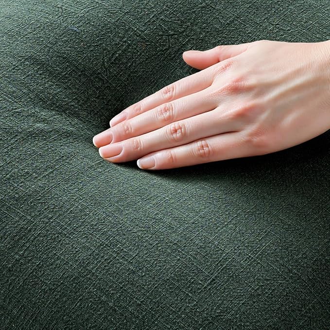 MIULEE Christmas Decorative Throw Pillow Covers Neutral Linen Fringe Throw Pillows Set of 2 Army Green Boho Farmhouse Cushion Covers with Tassels for Couch Sofa Bed Living Room Home Decor 20x20 Inch