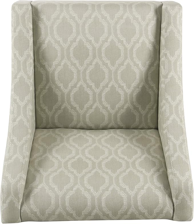 Homepop Home Decor | Upholstered Classic Swoop Arm Accent Chair | Accent Chairs for Living Room & Bedroom | Decorative Home Furniture,Tan Geometric