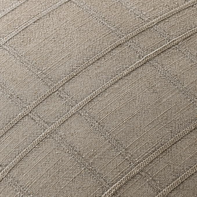 MIULEE Decorative Linen Check Euro Shams Throw Pillow Covers Neutral Farmhouse Vintage Pillow Covers 28x28 Set of 2 Boho Modern Winter Home Decor for Sofa Couch Bedroom Cushion Tan Taupe