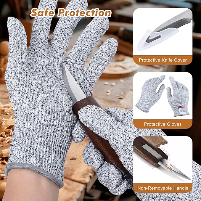 Ninonly 42pcs Wood Carving Tools Kit, Wood Whittling Knife Set for Beginners, Wood Carving Knife Set with 12 Basswood Blocks, Woodworking Kit DIY Hobbies for Adults Spoon Bowl Kuksa Cup