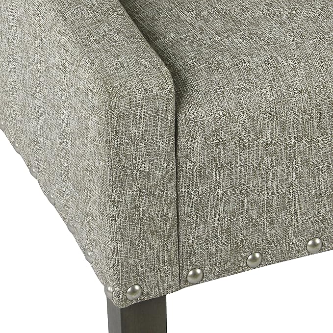 Homepop Home Decor | Upholstered Classic Swoop Arm Accent Chair | Accent Chairs for Living Room & Bedroom | Decorative Home Furniture, Sterling Grey