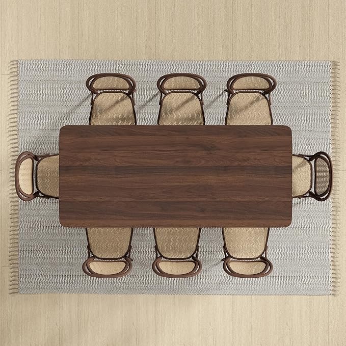 Casaphoria 67" Dining Table, Modern Kitchen Table for 4-6, Farmhouse Style with Rectangular Top & V Shape Legs, Easy Assembly for Living Room, Kitchen, Bar, Walnut