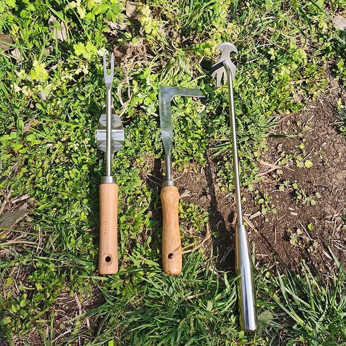 Weed Puller Tool, 3 Pack Stainless Steel Hand Weeder Tool, Multi-Purpose Weed Remover Tool Weeding Tools for Gardening
