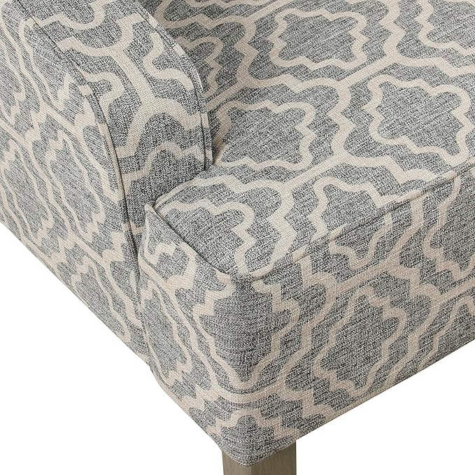Homepop Home Decor | Upholstered Classic Swoop Arm Accent Chair | Accent Chairs for Living Room & Bedroom | Decorative Home Furniture, Ash Geometric