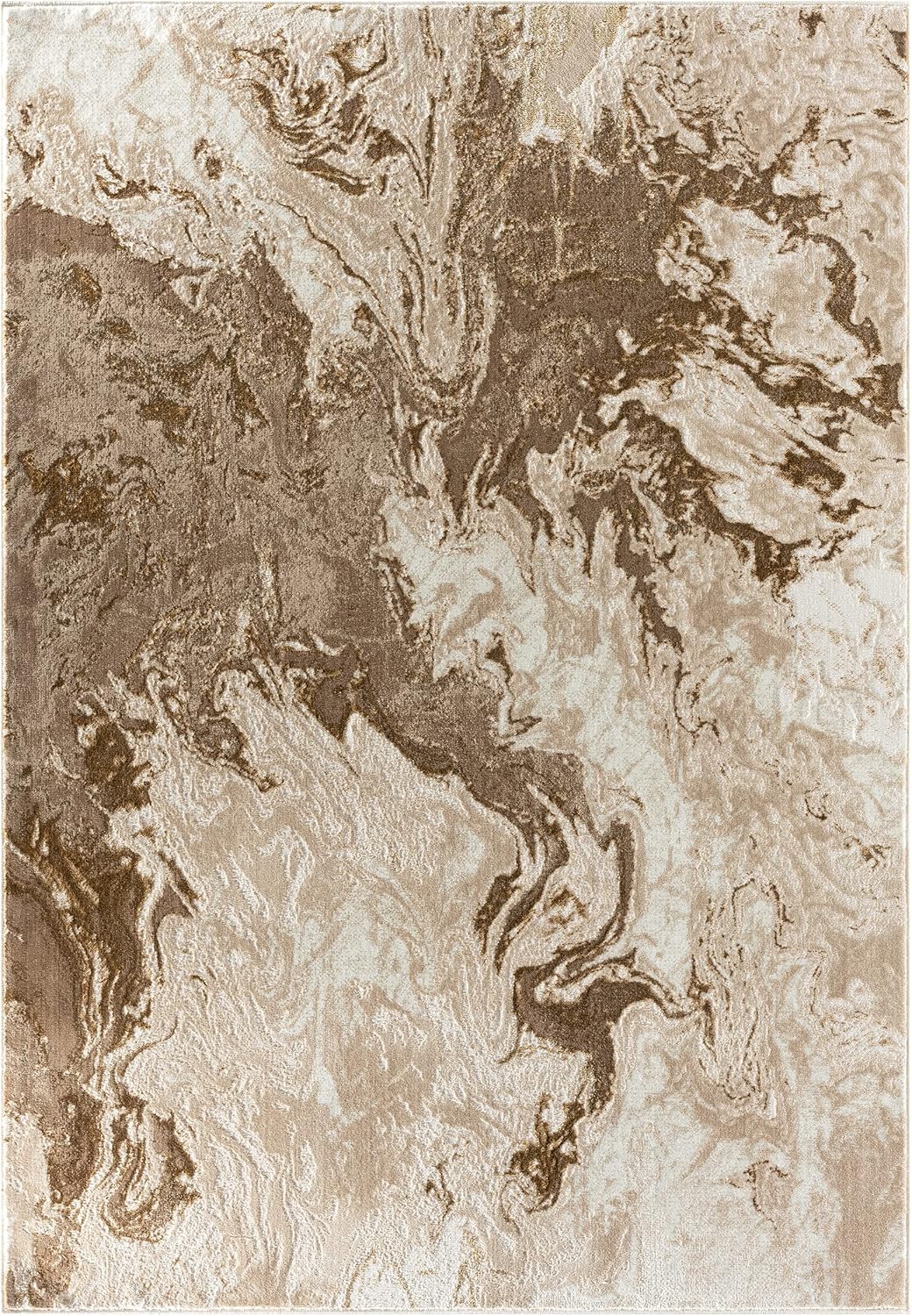 LUXE WEAVERS Marble Swirl Abstract Area Rug, Beige 5x7