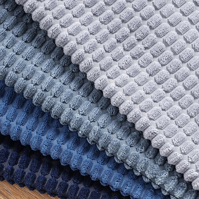 MIULEE Blue Decorative Lumbar Pillow Covers 12x20 Inch Set of 4 Boho Western Farmhouse Home Decor Couch Throw Pillows Summer Coastal Corduroy Pillowcases Industrial for Sofa Living Room Bed