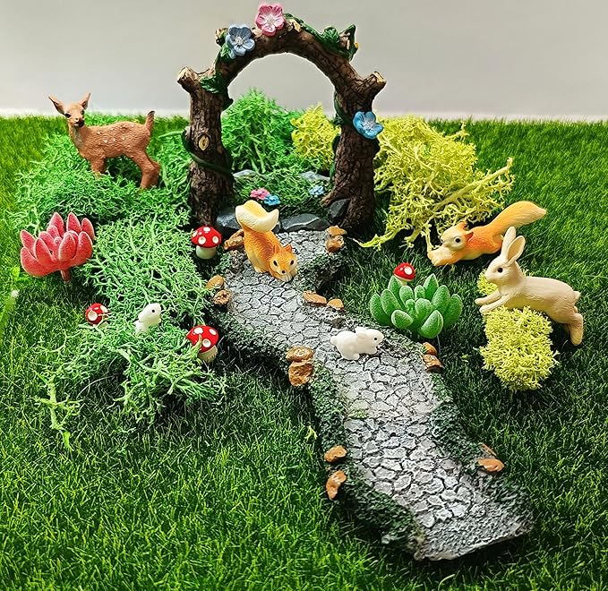 Fairy Garden Accessories, 27 Pcs, Fairy Garden Kit, Fairy Garden Walkway Path, Miniature Garden Figurines, Micro Landscape Ornaments for DIY Craft