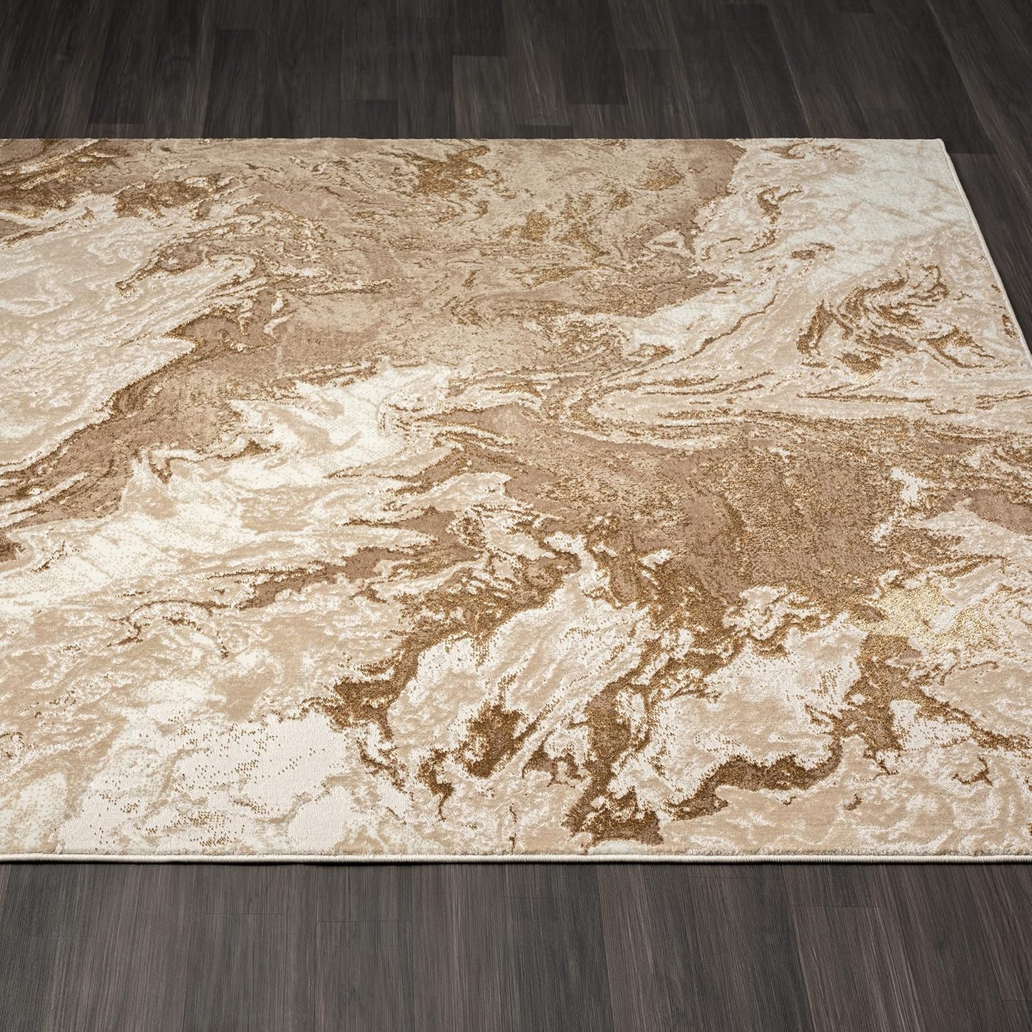 LUXE WEAVERS Marble Swirl Abstract Area Rug, Beige 5x7