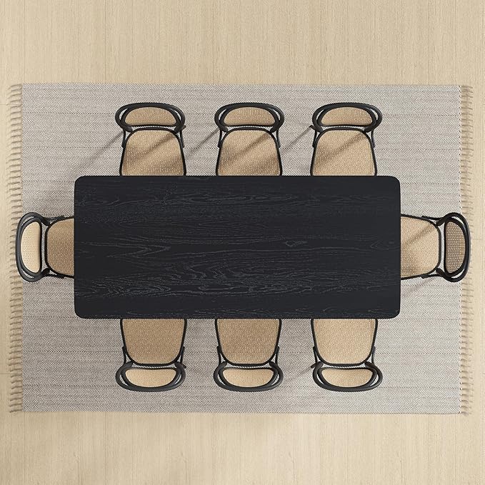 Casaphoria 67" Dining Table, Modern Kitchen Table for 4-6, Farmhouse Style with Rectangular Top & Arched Legs, Easy Assembly for Living Room, Kitchen, Bar, Natural Wood